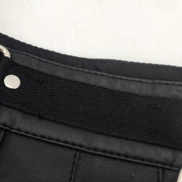 New Dolls Kill Current Mood Spade Punk Goth Vegan Leather Pleated Mini Skirt NWT - Picture 12 of 16